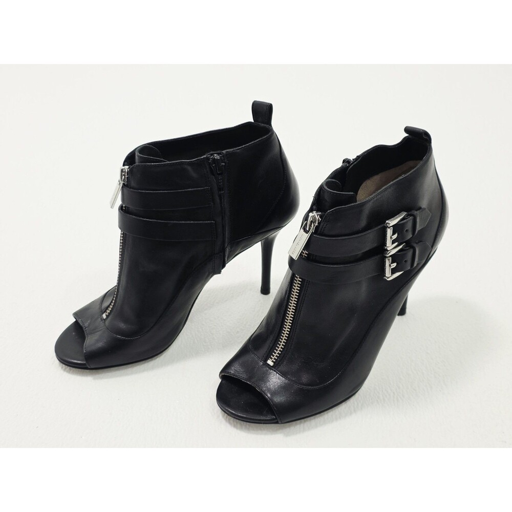 Michael Kors, Black High Heels Boottie booty 3 Inch Zip Up Open Toe Heels 7.5